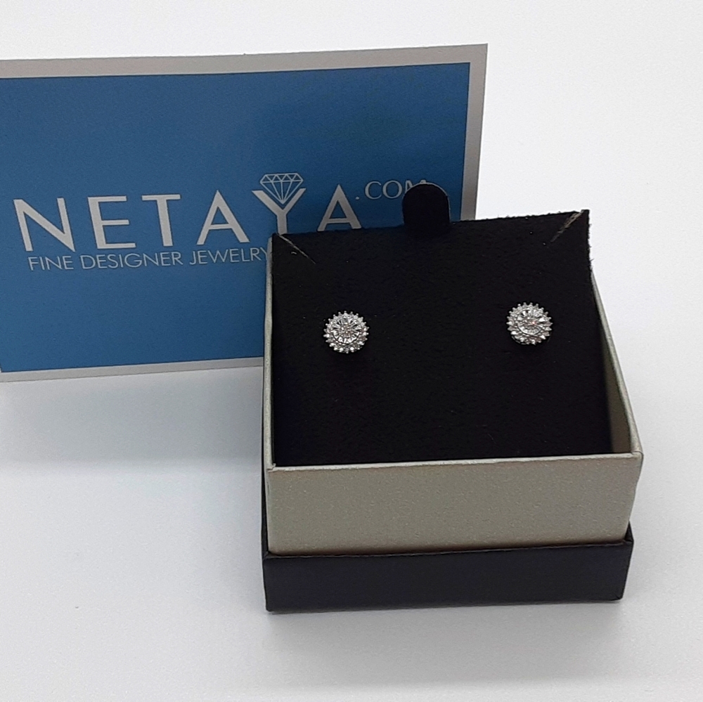 NETAYA 1/10 Carat Diamond Starburst Stud Earrings